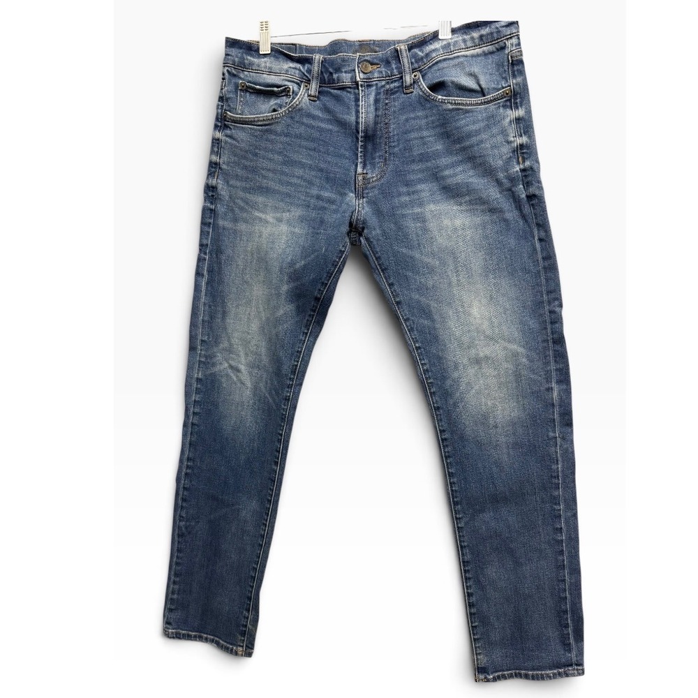 Joe Abboud Pipe Slim Jeans Mens 33x32(35x31.5") Blue Stretch Denim